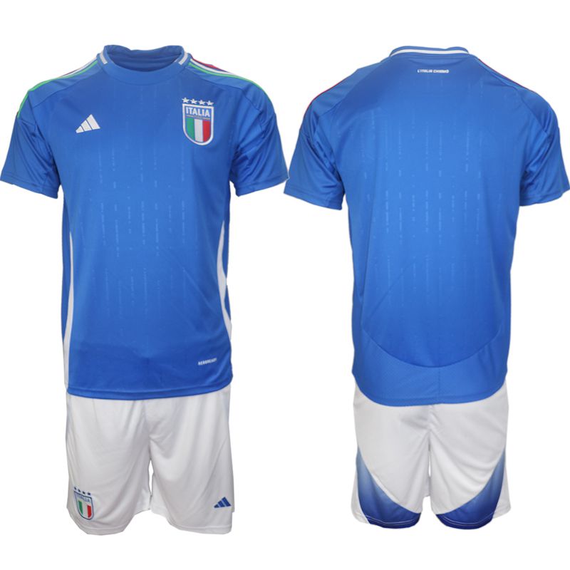Men 2024-2025 Season Italy home Blue Blank Soccer Jersey